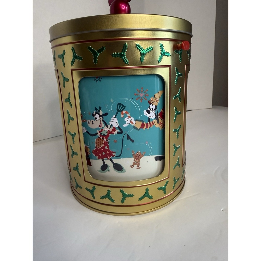 Disney Parks‎ Holiday Musical spinning popcorn tin 2023 NO STRAPS